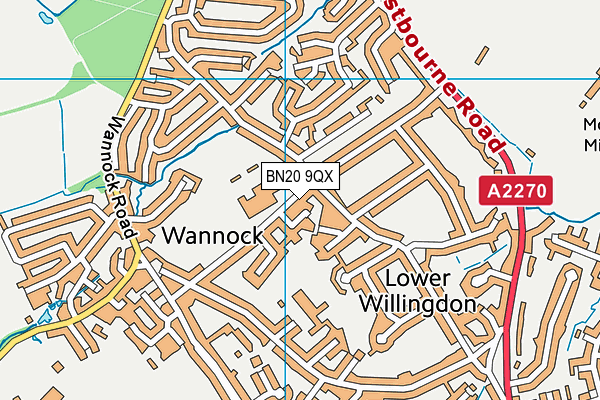 Willingdon Community School map (BN20 9QX) - OS VectorMap District (Ordnance Survey)