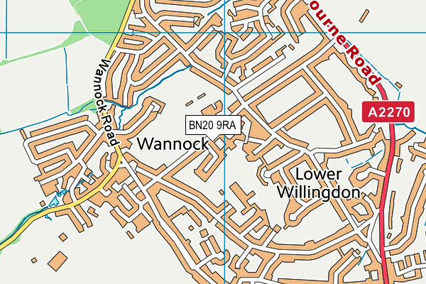 BN20 9RA map - OS VectorMap District (Ordnance Survey)