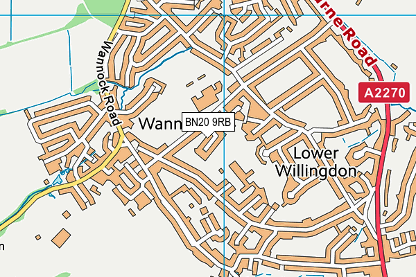 BN20 9RB map - OS VectorMap District (Ordnance Survey)