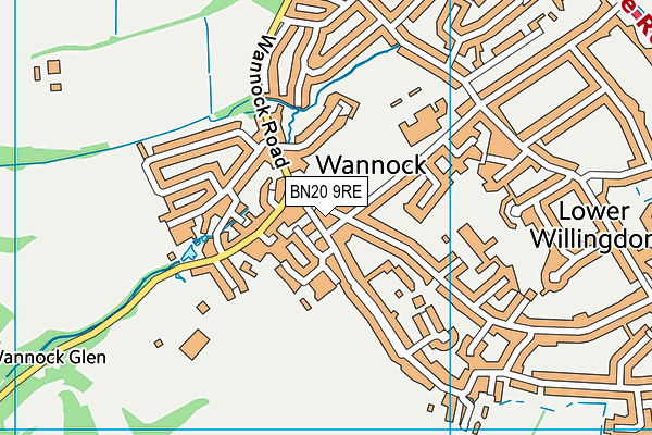 BN20 9RE map - OS VectorMap District (Ordnance Survey)