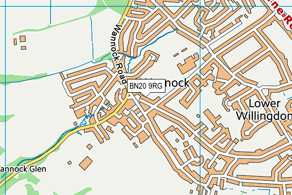BN20 9RG map - OS VectorMap District (Ordnance Survey)