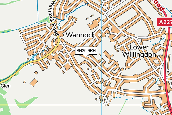 BN20 9RH map - OS VectorMap District (Ordnance Survey)