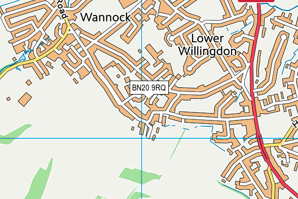 BN20 9RQ map - OS VectorMap District (Ordnance Survey)