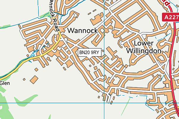 BN20 9RY map - OS VectorMap District (Ordnance Survey)