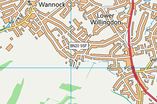 BN20 9SF map - OS VectorMap District (Ordnance Survey)