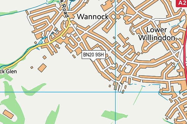 BN20 9SH map - OS VectorMap District (Ordnance Survey)