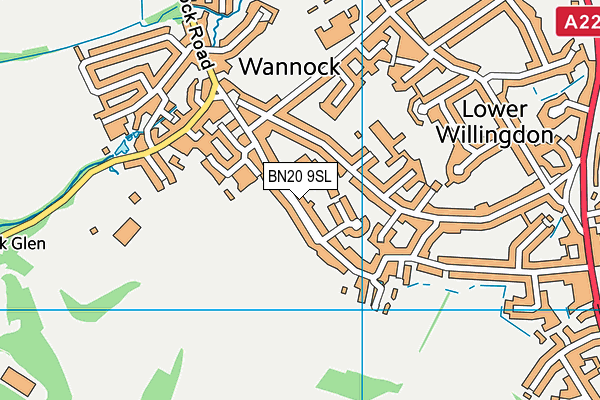BN20 9SL map - OS VectorMap District (Ordnance Survey)