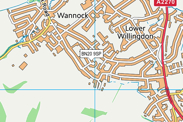 BN20 9SP map - OS VectorMap District (Ordnance Survey)