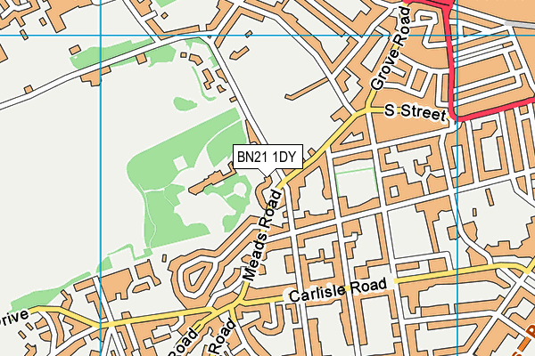 BN21 1DY map - OS VectorMap District (Ordnance Survey)