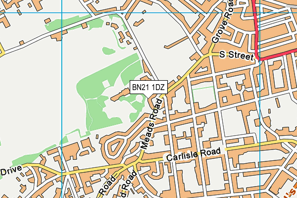 BN21 1DZ map - OS VectorMap District (Ordnance Survey)