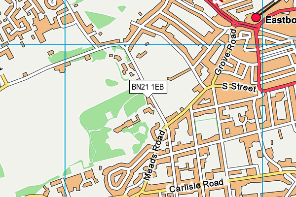 BN21 1EB map - OS VectorMap District (Ordnance Survey)
