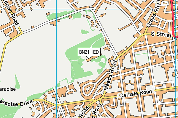 BN21 1ED map - OS VectorMap District (Ordnance Survey)