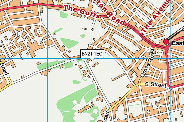 BN21 1EG map - OS VectorMap District (Ordnance Survey)