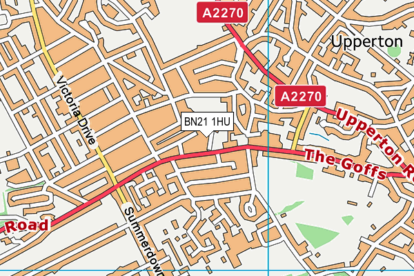 BN21 1HU map - OS VectorMap District (Ordnance Survey)