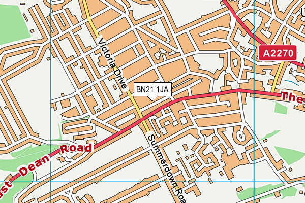 BN21 1JA map - OS VectorMap District (Ordnance Survey)