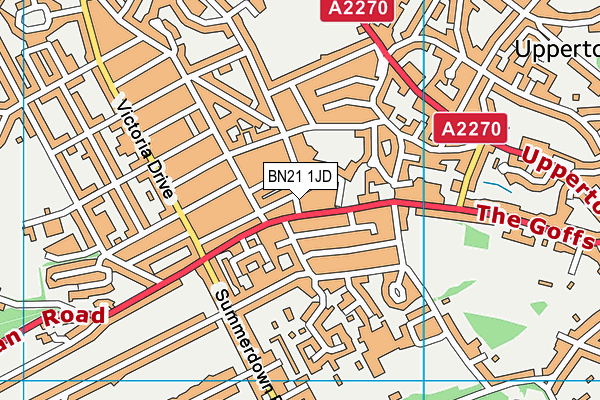 BN21 1JD map - OS VectorMap District (Ordnance Survey)