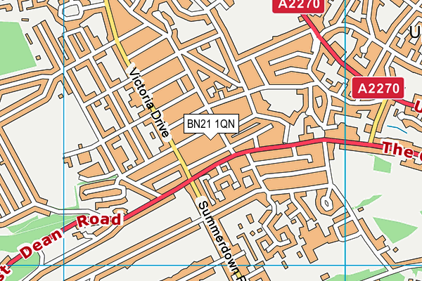 BN21 1QN map - OS VectorMap District (Ordnance Survey)