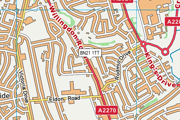 BN21 1TT map - OS VectorMap District (Ordnance Survey)