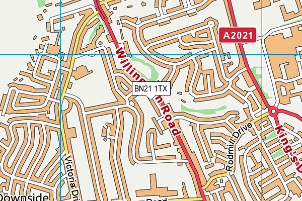 BN21 1TX map - OS VectorMap District (Ordnance Survey)