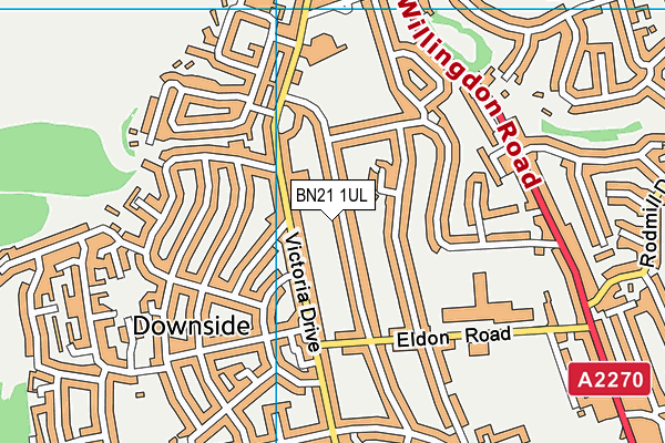 BN21 1UL map - OS VectorMap District (Ordnance Survey)