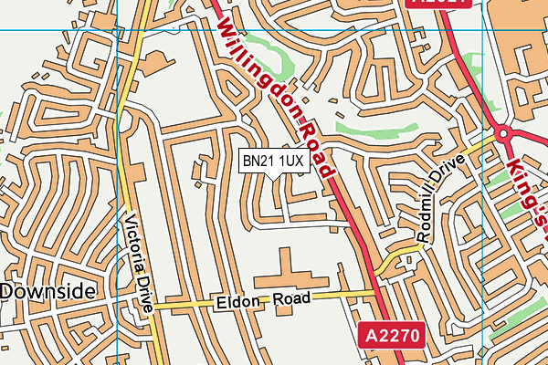 BN21 1UX map - OS VectorMap District (Ordnance Survey)