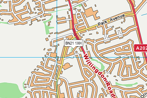 BN21 1XH map - OS VectorMap District (Ordnance Survey)