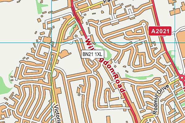 BN21 1XL map - OS VectorMap District (Ordnance Survey)