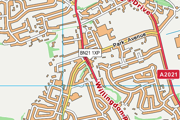 BN21 1XP map - OS VectorMap District (Ordnance Survey)