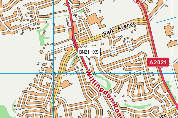 BN21 1XS map - OS VectorMap District (Ordnance Survey)