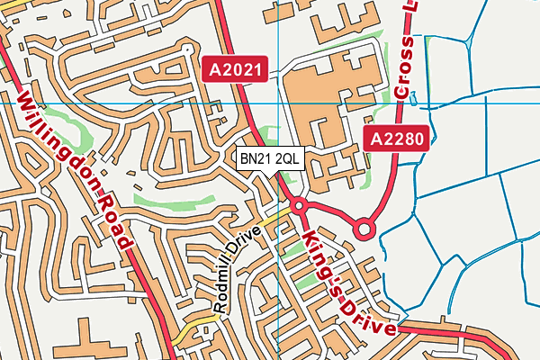 BN21 2QL map - OS VectorMap District (Ordnance Survey)