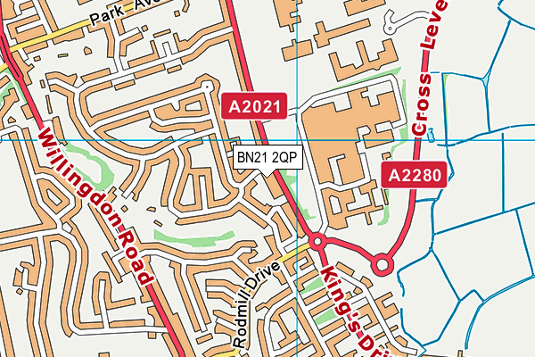 BN21 2QP map - OS VectorMap District (Ordnance Survey)