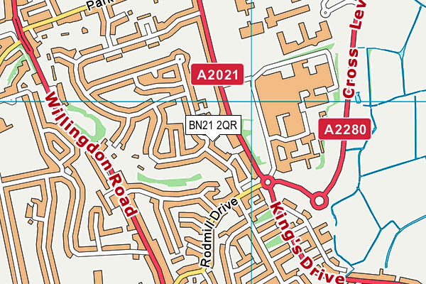 BN21 2QR map - OS VectorMap District (Ordnance Survey)