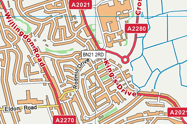 BN21 2RD map - OS VectorMap District (Ordnance Survey)