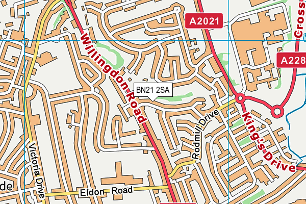 BN21 2SA map - OS VectorMap District (Ordnance Survey)