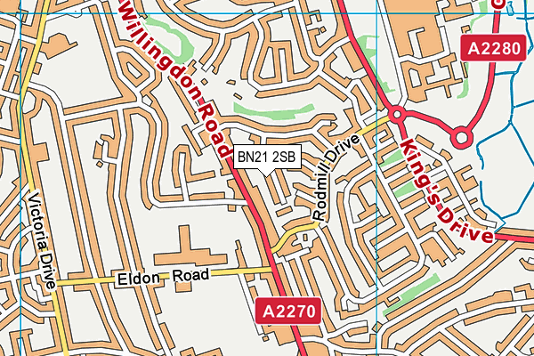 BN21 2SB map - OS VectorMap District (Ordnance Survey)