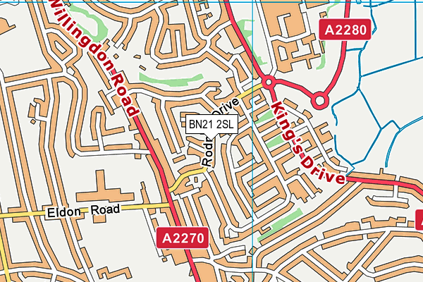 BN21 2SL map - OS VectorMap District (Ordnance Survey)
