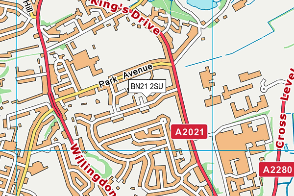 BN21 2SU map - OS VectorMap District (Ordnance Survey)