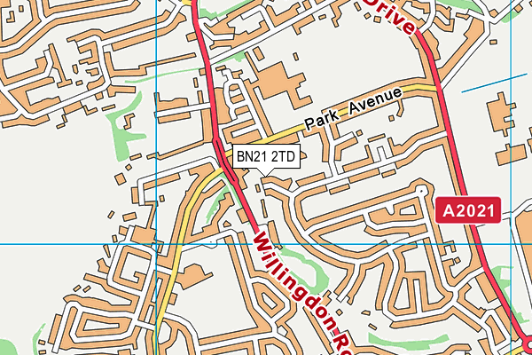 BN21 2TD map - OS VectorMap District (Ordnance Survey)