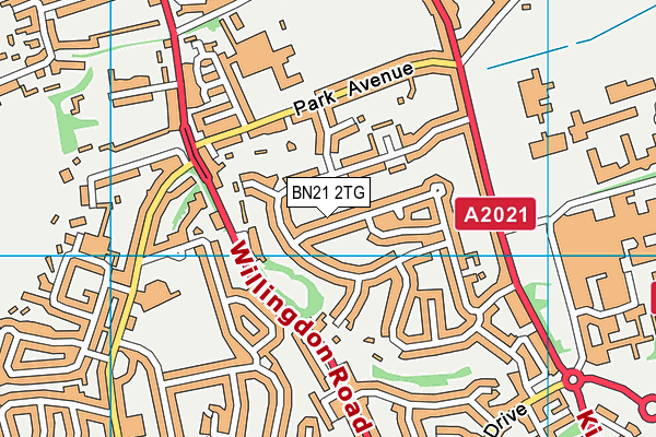 BN21 2TG map - OS VectorMap District (Ordnance Survey)
