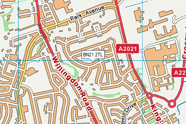 BN21 2TL map - OS VectorMap District (Ordnance Survey)