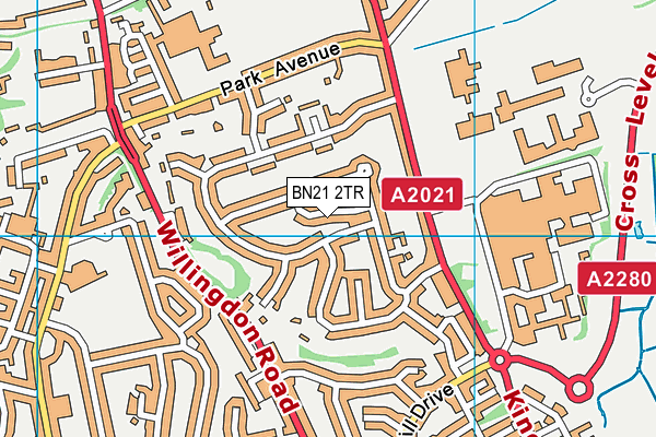BN21 2TR map - OS VectorMap District (Ordnance Survey)