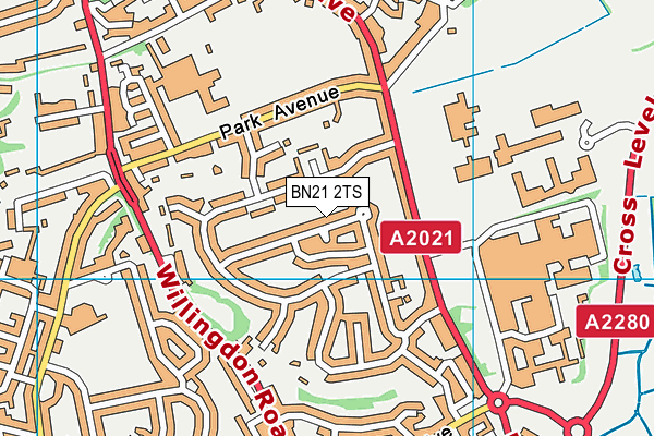 BN21 2TS map - OS VectorMap District (Ordnance Survey)