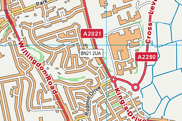 BN21 2UA map - OS VectorMap District (Ordnance Survey)