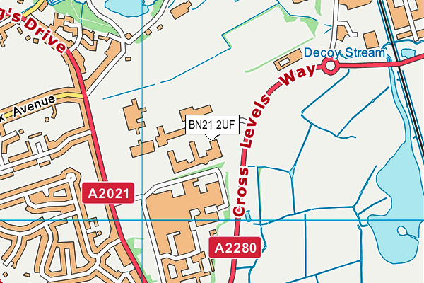 BN21 2UF map - OS VectorMap District (Ordnance Survey)