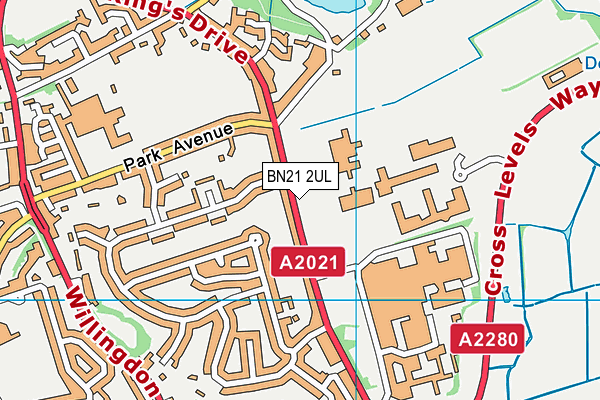 BN21 2UL map - OS VectorMap District (Ordnance Survey)
