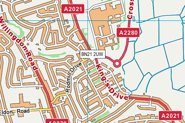 BN21 2UW map - OS VectorMap District (Ordnance Survey)