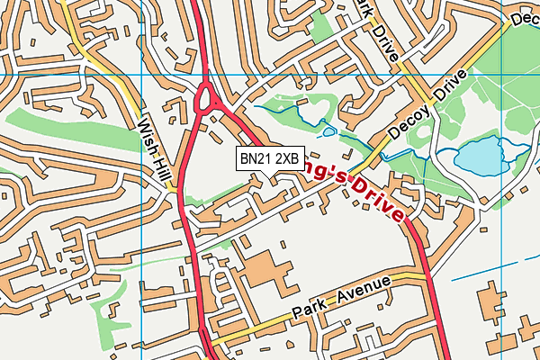 BN21 2XB map - OS VectorMap District (Ordnance Survey)