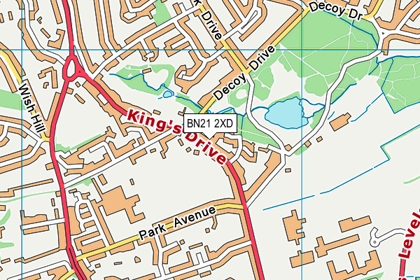 BN21 2XD map - OS VectorMap District (Ordnance Survey)