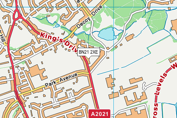BN21 2XE map - OS VectorMap District (Ordnance Survey)