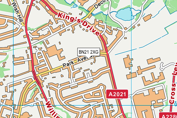 BN21 2XG map - OS VectorMap District (Ordnance Survey)